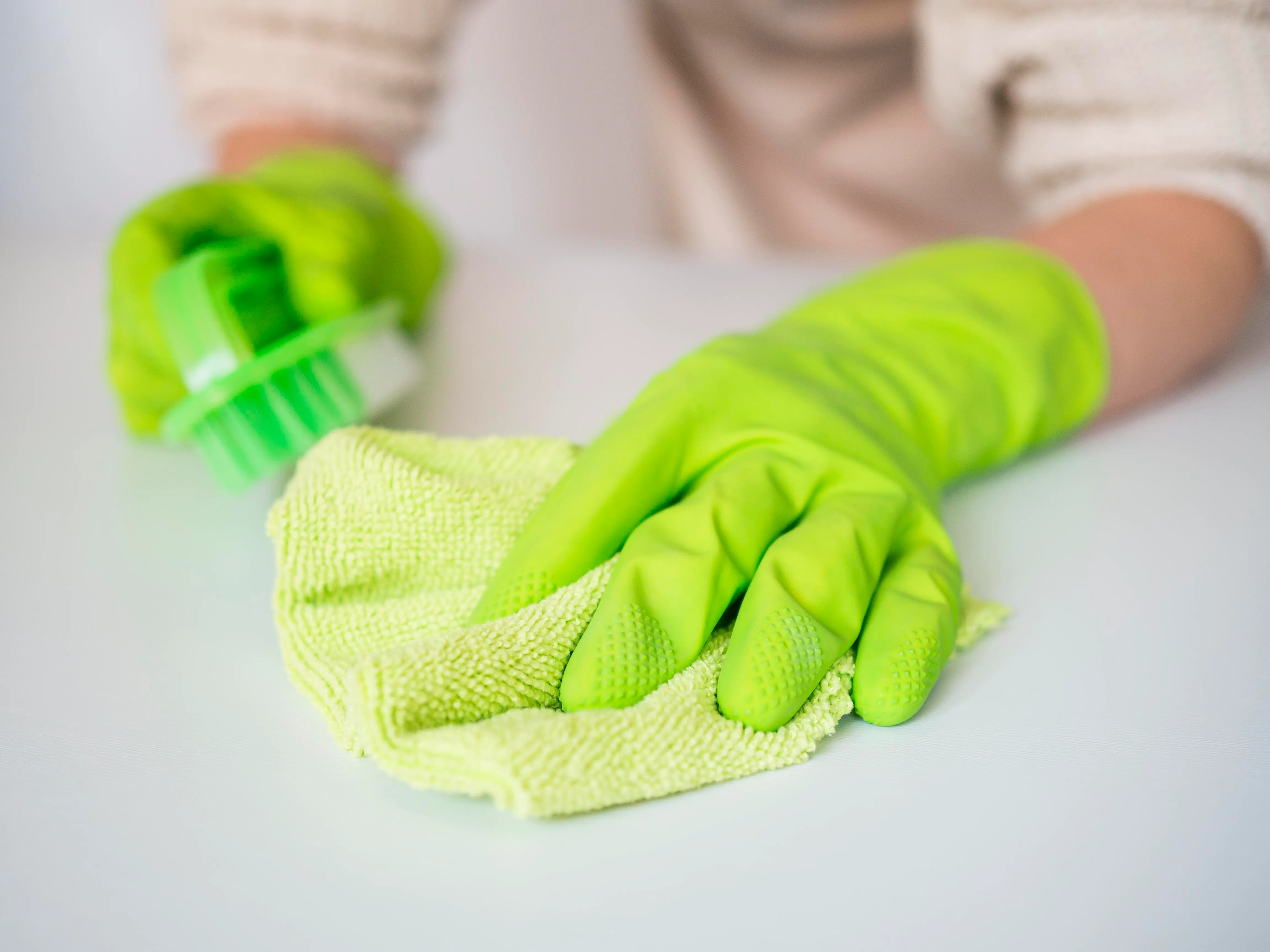 Eco-friendly green cleaning supplies used by EchoPeak Cleaning in Calgary